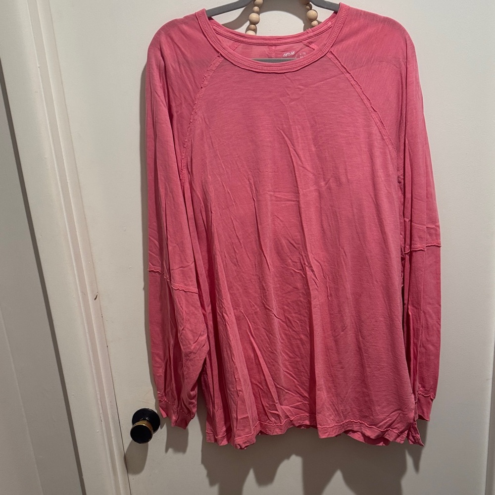 Aerie Bright Pink Long Sleeve Tee